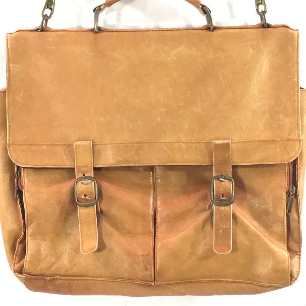 Boulder Ridge Leather Laptop Briefcase Bag